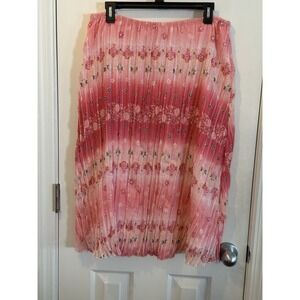 vintage rare editions Pink Boho Cottage Elastic Skirt Woman's Size 16 Modest